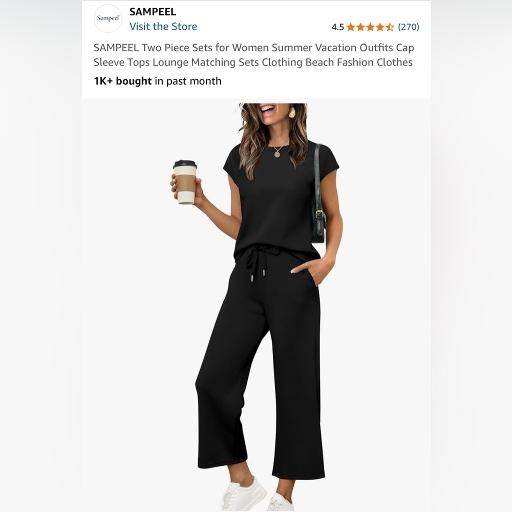 Black sampeel silky soft loungewear set